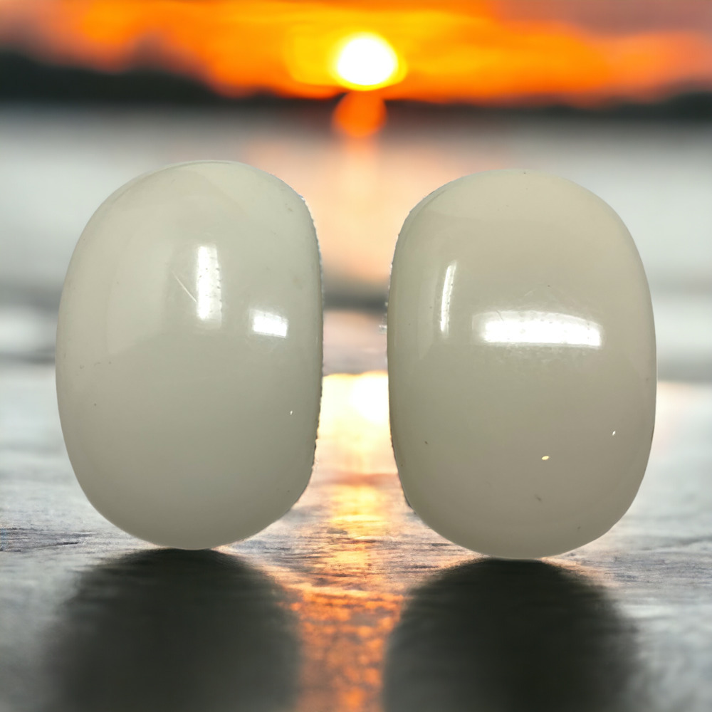 Vintage 1980's Ivory Modernist Acrylic Earrings New Wave Punk Rock Retro